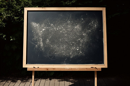 黑板和树影一人影的黑板前木地板图片