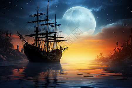 海上的船背景图片