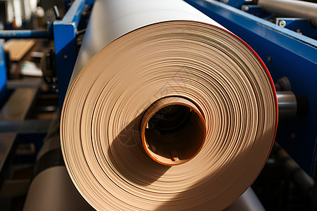 工厂里面制造卷纸的机器背景图片