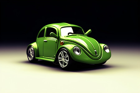 桌面上微型的绿色玩具车背景图片