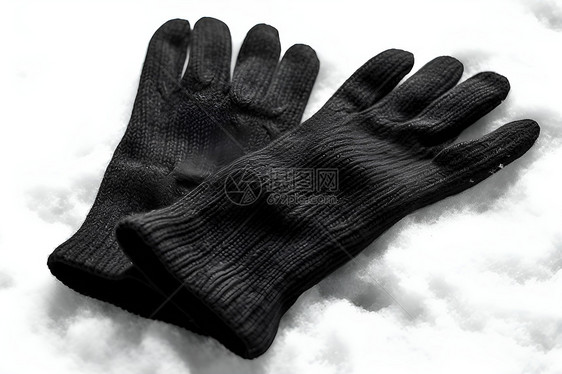 雪地上的手套图片