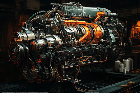 机械的金属发动机背景图片
