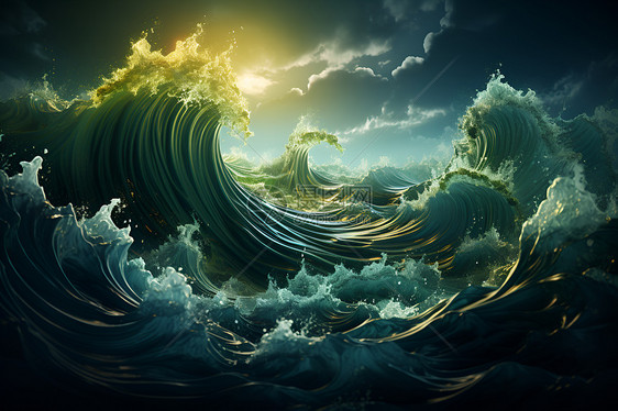 海洋中的波涛图片