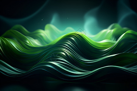 抽象绿色波浪概念图图片