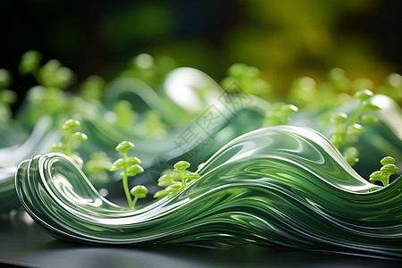 流动的绿色物体背景图片