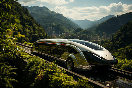 山谷中的未来汽车图片