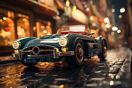 街道上的玩具车背景图片