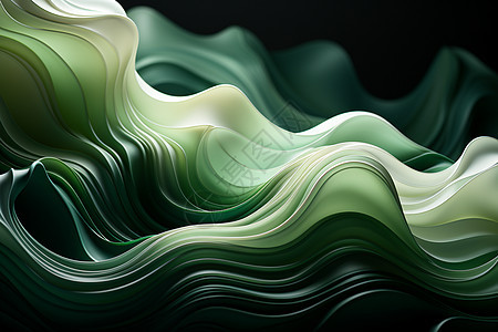 抽象绿波曲线背景图片