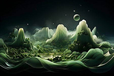 月上山河幻境图片