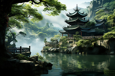 中国园林之旅背景