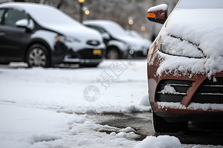 白雪道路冬季道路的车辆背景