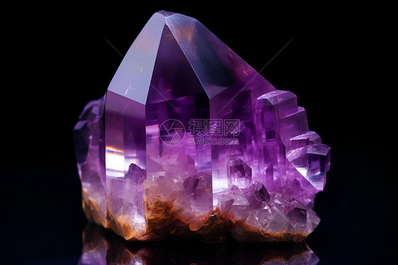 神秘光芒的紫水晶图片