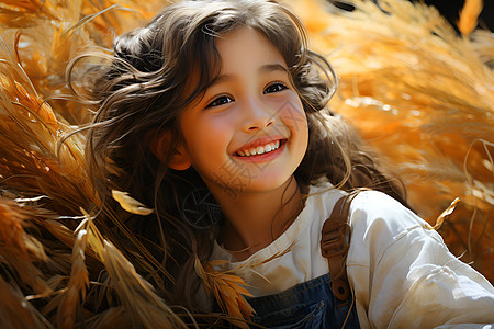 笑容灿烂的小女孩图片