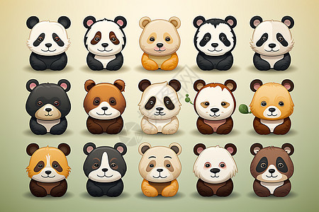 可爱的卡通熊猫插图图片