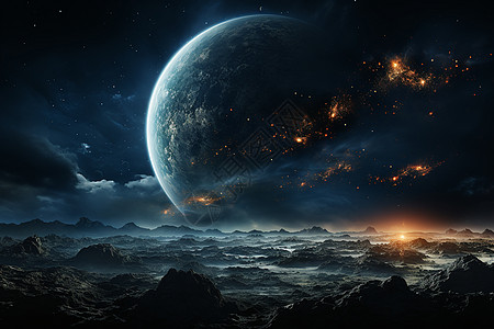 科幻宇宙的星球背景背景图片