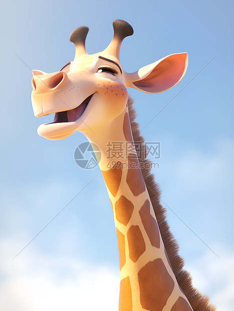 嬉皮笑脸的长颈鹿图片