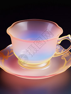 绚丽的玻璃茶杯背景图片