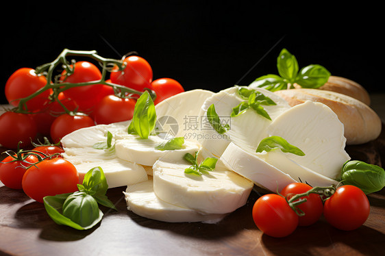 健康的奶酪和西红柿图片