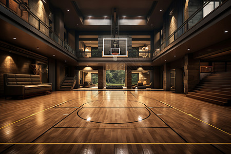 一个室内篮球场图片