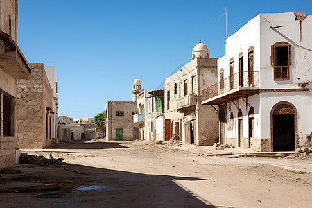 街道的废墟背景图片