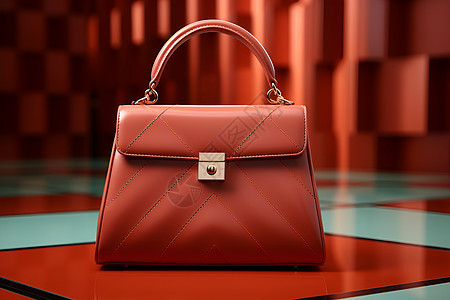 时尚优雅的红色手提包背景图片