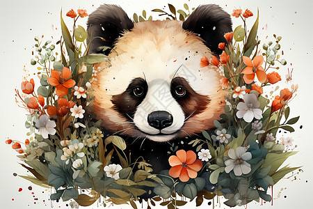 梦幻的熊猫画框模板图片