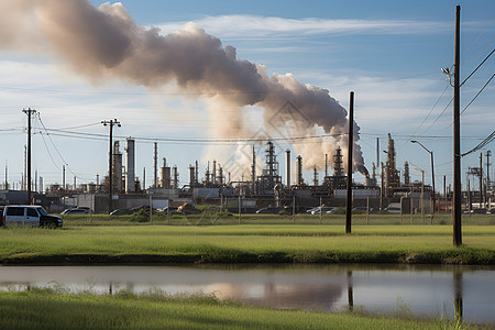 工厂排放废气背景图片