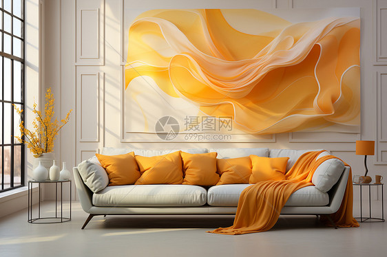 温暖的沙发装饰图片