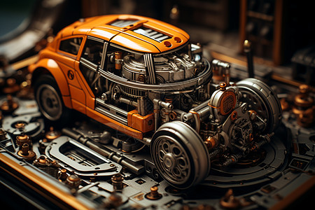 玩具车引擎背景图片