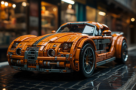 橙色汽车玩具图片