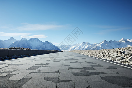 广阔的水泥山路图片