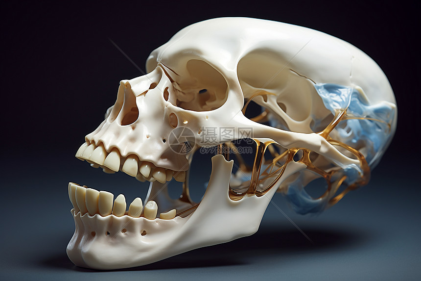 白色的人体头骨图片