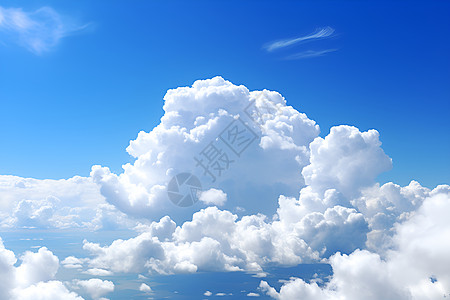 飞到天空中天空中有一朵巨大的云背景
