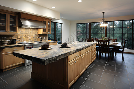 豪华装修的厨房背景图片