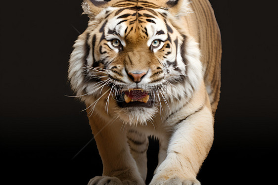 张开大嘴的老虎图片