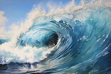 海浪的动态海浪绘画图片