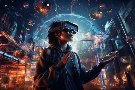 未来派的虚拟现实眼镜图片