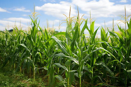 乡村农业种植的玉米田野背景图片