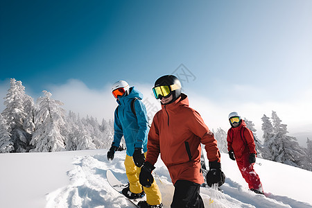 自由滑雪的滑雪者背景图片