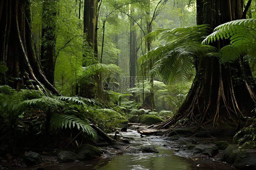 绿意盎然的热带雨林图片