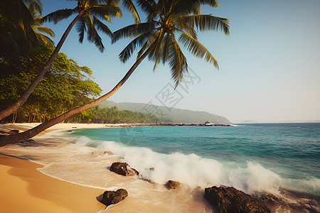 夏季海滩美丽的度假海滩景观背景