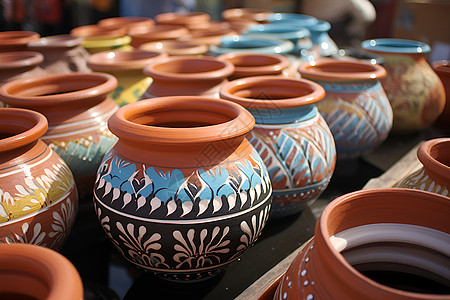 工业复古传统工艺的陶艺商品背景