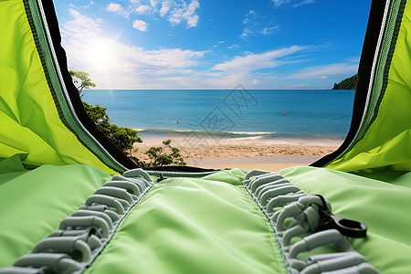 海边露营的帐篷背景图片