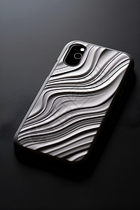 水波纹金属感的手机壳背景图片