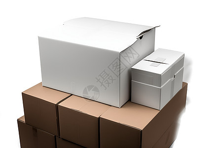 搬运货物的纸盒包装盒图片