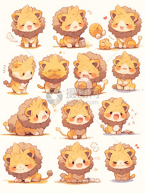 可爱的小狮子插图图片