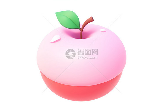 粉红苹果的创意插图图片