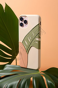 精致的植物手机壳背景图片