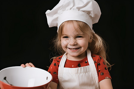 穿厨师服饰的可爱小女孩图片