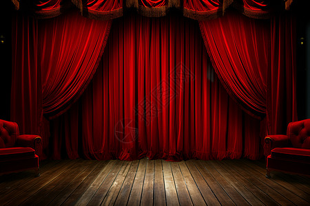 歌剧院的舞台幕布背景图片